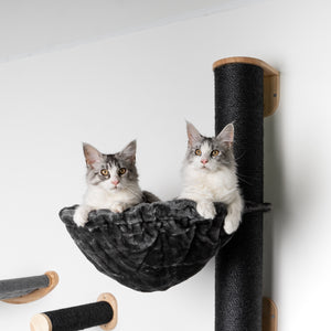 Parede de trepar para gatos - Poste para gatos em sisal XXL com rede 45Ø de Luxe (Blackline)