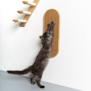 Parede de trepar para gatos - Luxe Scratching Board (Rubberwood Khaki)