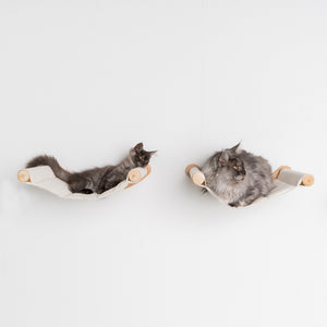 Parede de trepar para gatos - Cama de rede de Luxe XXL (Bege)